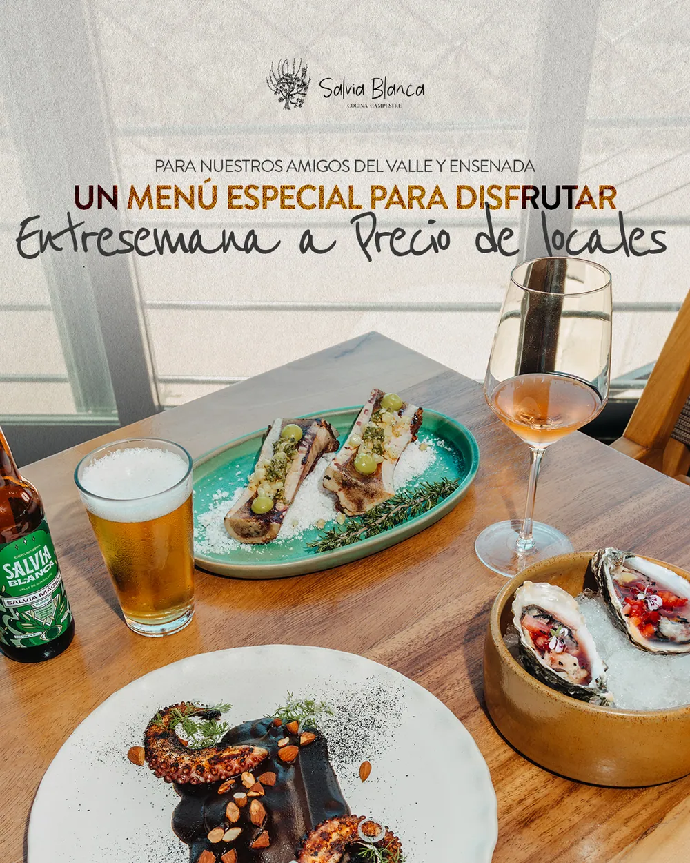 Un menú especial para disfrutar entre semana a precio de locales — Salvia Blanca