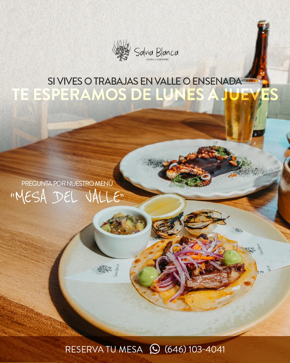 Si vives o trabajas en el Valle o Ensenada, te esperamos de lunes a jueves