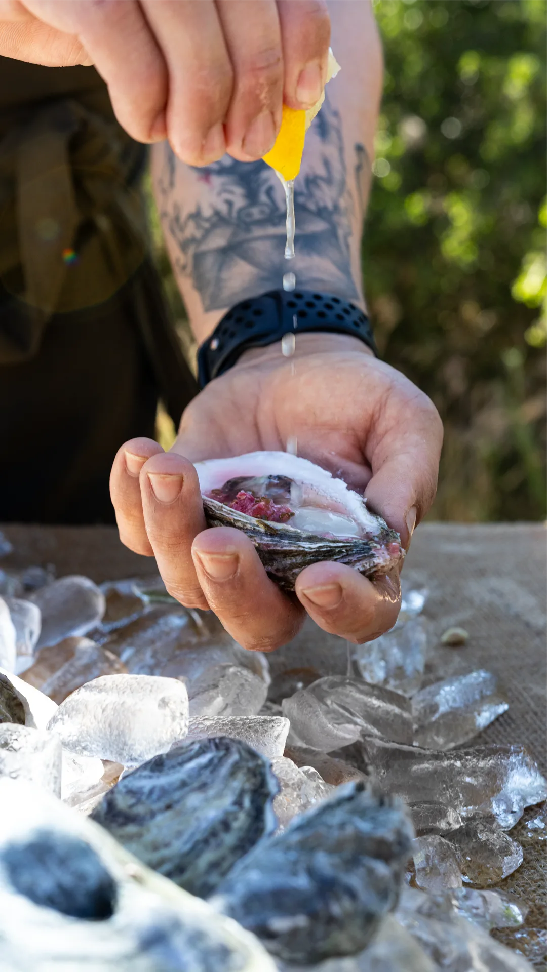 Oyster with lime
